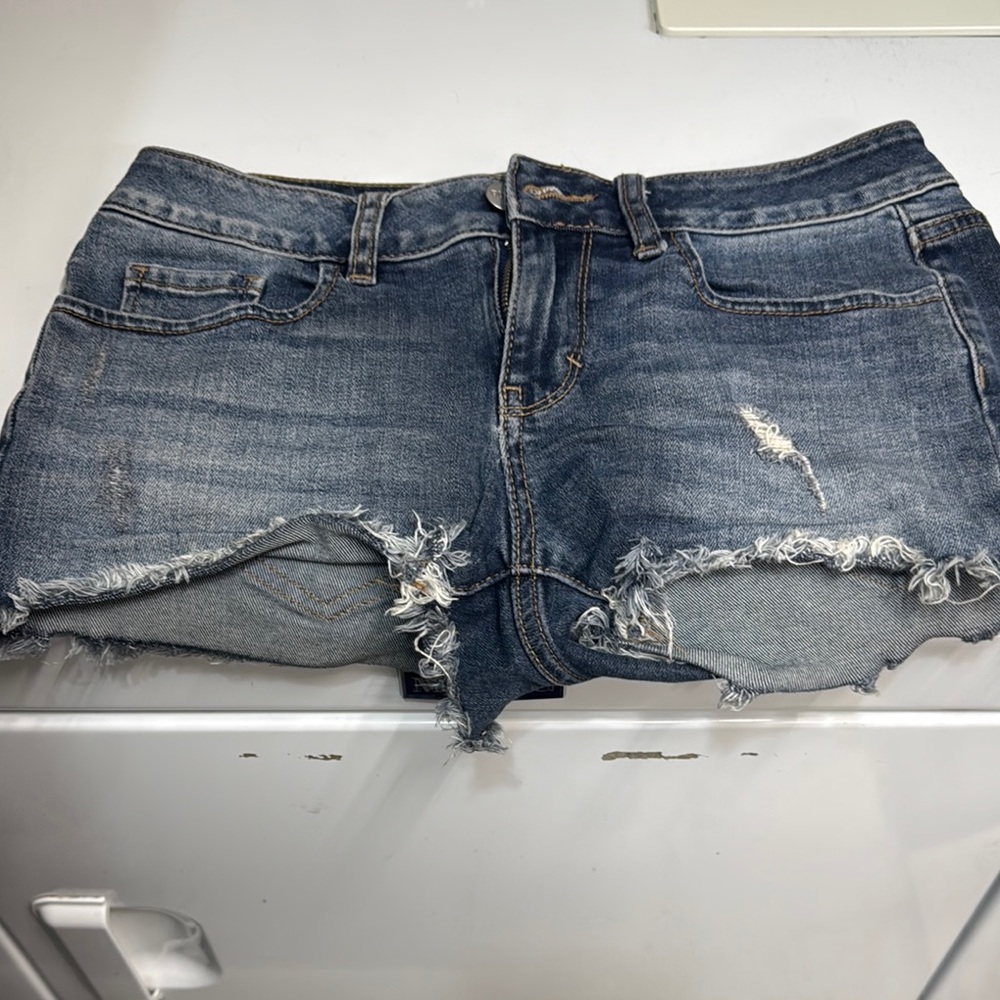 PINK Victoria's Secret Blue Distressed Jean Shorts